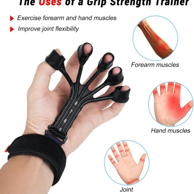 طقم تقوية قبضة اليد والأصابع (2 قطعة)