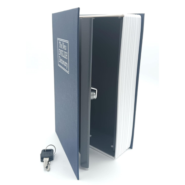 خزنة كتب من ورق الذهب مع قفل