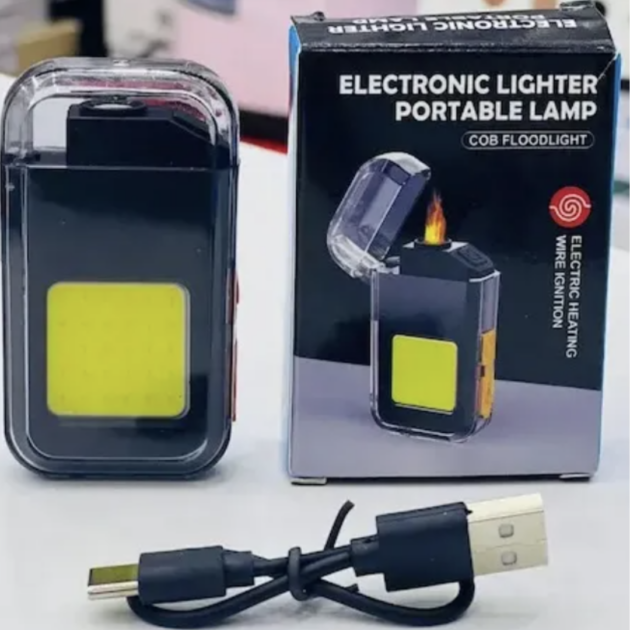 ولاعة كهربائية مزدوجة مع مصباح